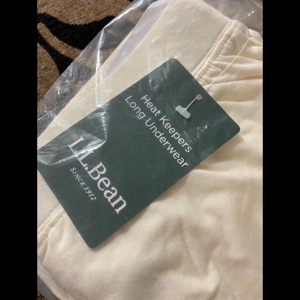 LL Bean Heat Keepers Long Underwear Cream Women’s Size M 285601 NWT